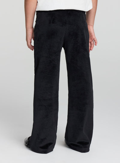 Ribbed flared leggings with bows
