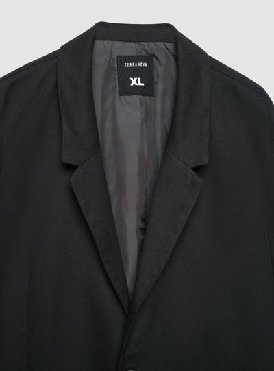 Einfarbige Oversize-Jacke mit Knopfleiste