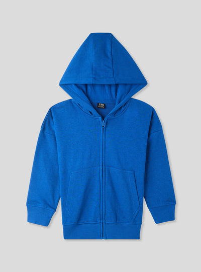 Felpa basic tinta unita con zip e cappuccio
