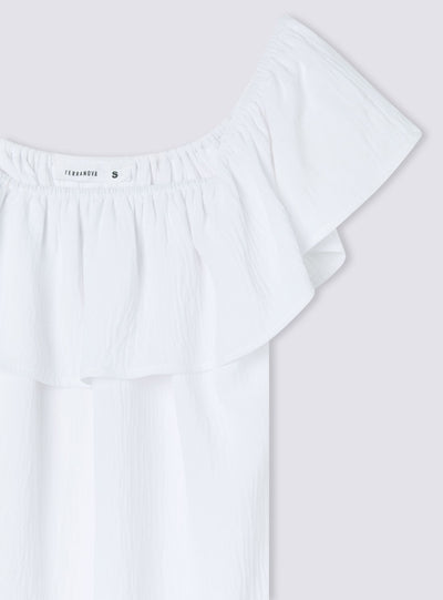 Blouse épaules dénudées avec volant