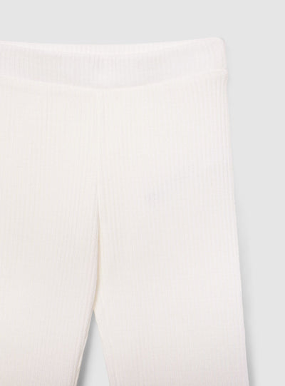 Flared ribbed long leggings