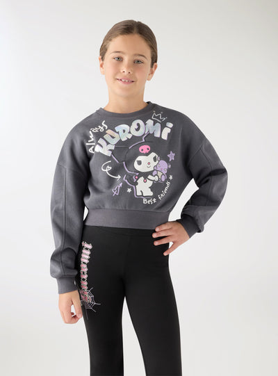 Felpa crop con stampa Kuromi®
