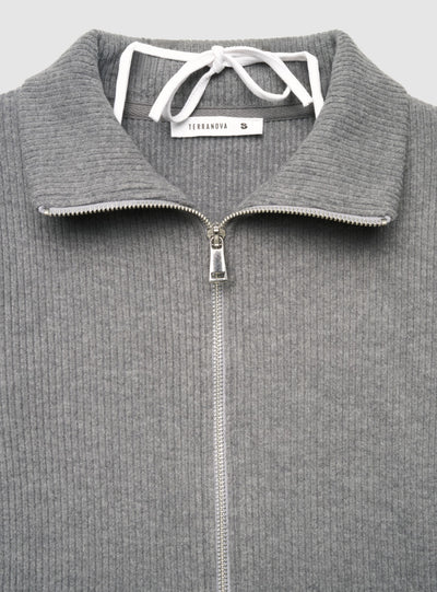 T-shirt a maniche lunghe con zip e collo