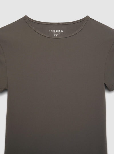 T-shirt girocollo a tinta unita