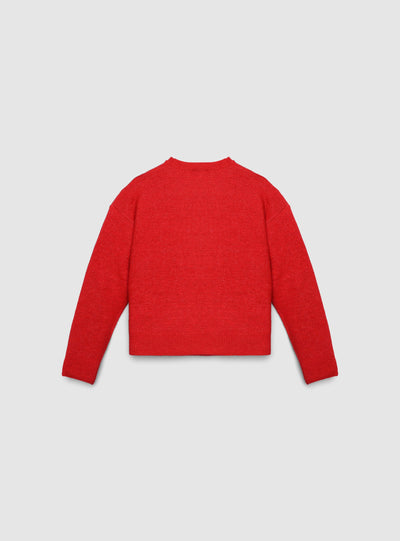 Loose sweater with teddy bear and bow print