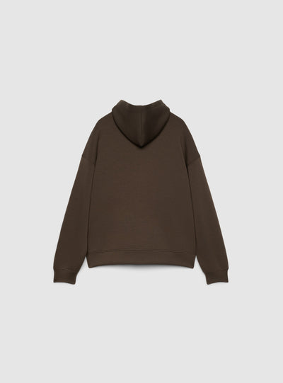 Felpa boxy con zip e cappuccio