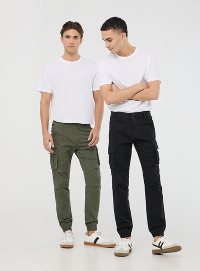 Pack 2 pantaloni cargo con polsini