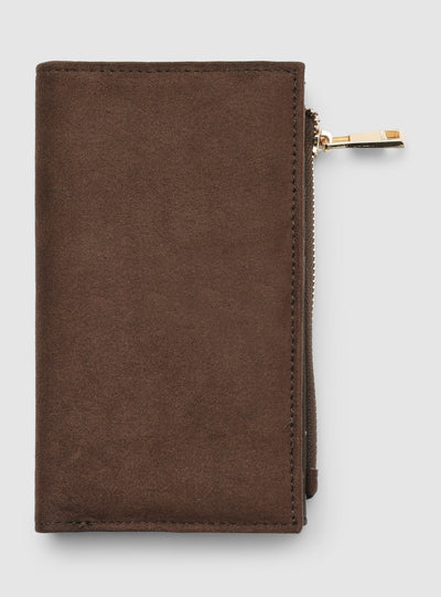 Portafoglio con zip effetto pelle