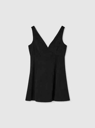 Vestito mini stile impero in velluto a coste