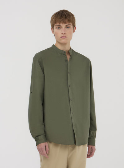 Camicia coreana in misto lino