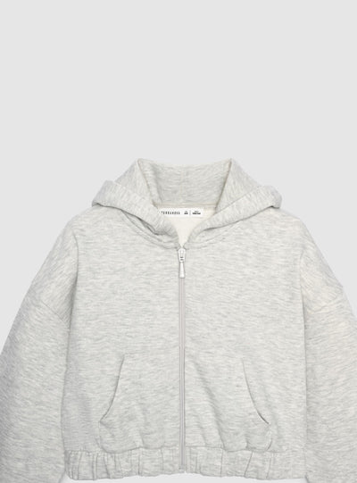 Felpa crop con cappuccio e zip