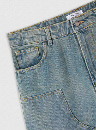 Pantalone Jeans Corto Tinta Unita
