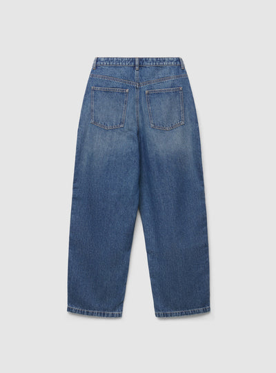 Jeans baggy a tinta unita