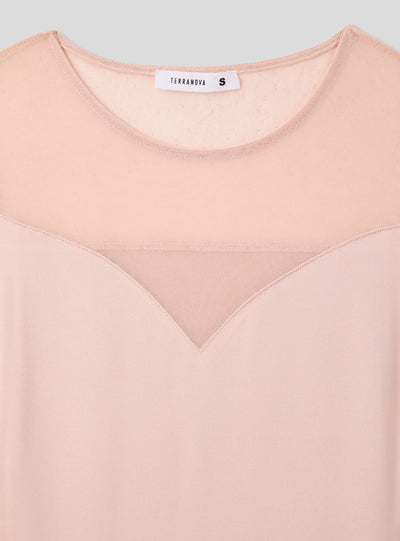 Body elasticizzato con inserti in pizzo