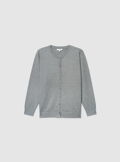 Cardigan con bottoni e scollo tondo
