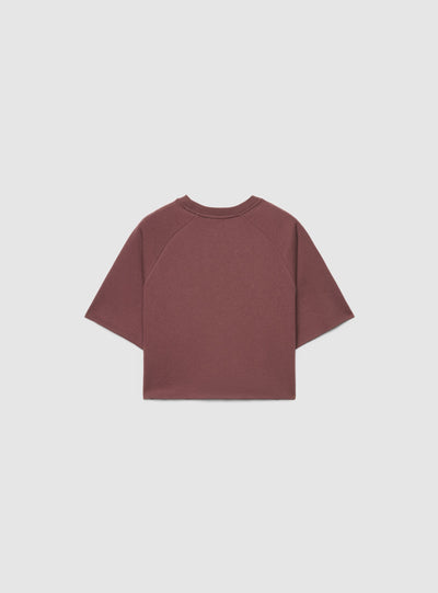 T-shirt crop boxy a tinta unita