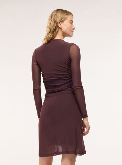 Vestito bodydress arricciato a tinta unita