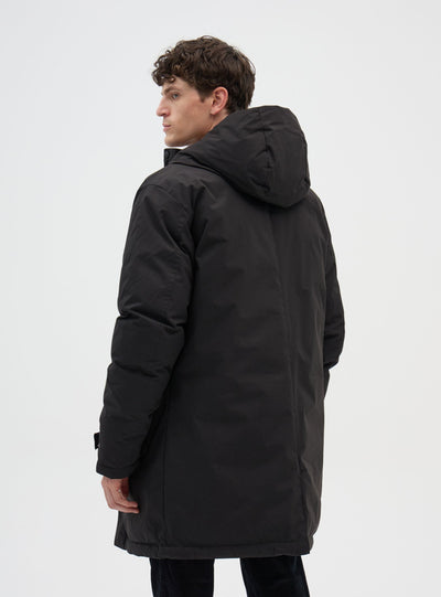 Parka tinta unita con cappuccio