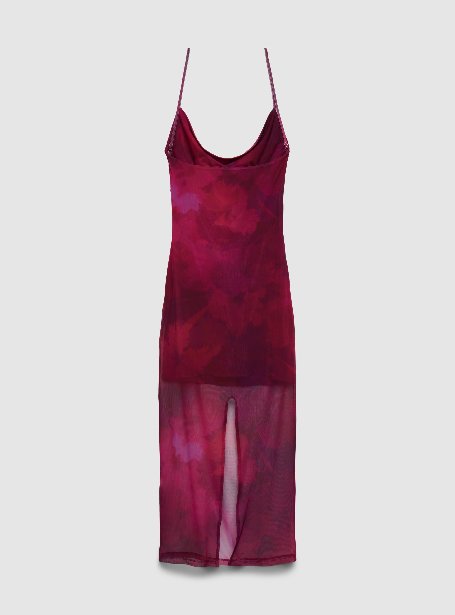 Long ombr dress with draped neckline - Terranova
