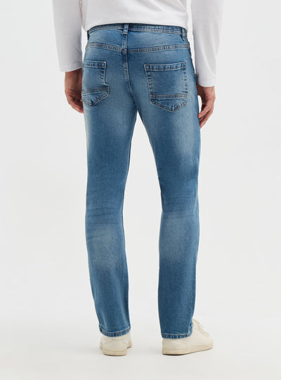 Jeans regular a tinta unita