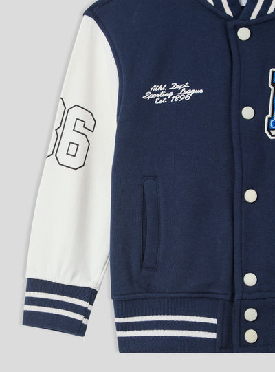 Giubbino bomber in felpa stile college