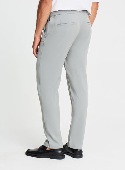 Pantaloni straight tinta unita con coulisse