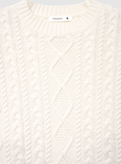 Maglia crop ampia a trecce