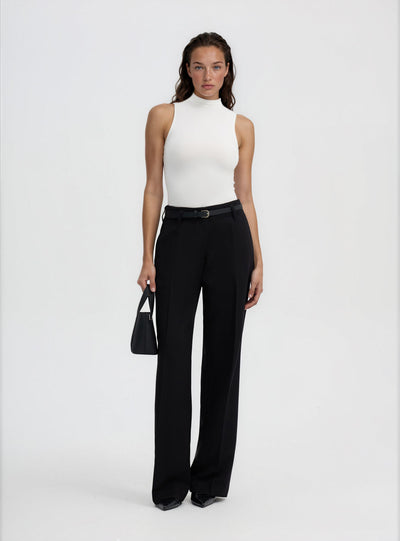 Pantaloni wide leg a tinta unita