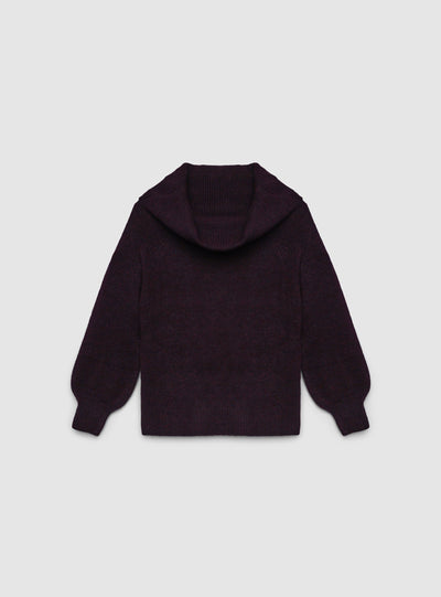 Maglia con collo ampio a tinta unita