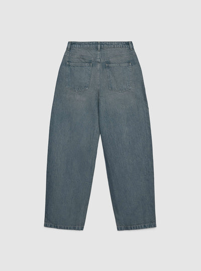 Jeans baggy in denim a tinta unita