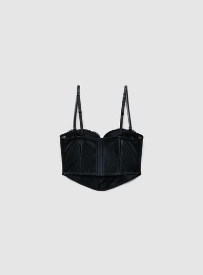 Corsetto in similpelle dettagli pizzo