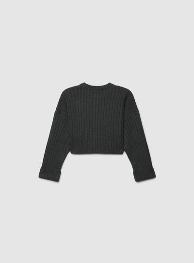 Maglia crop a coste larghe