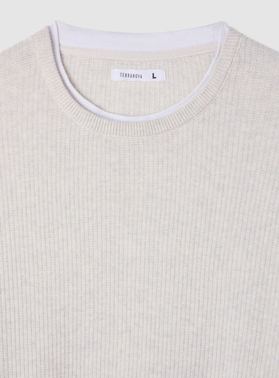 Maglia girocollo a punto mosso