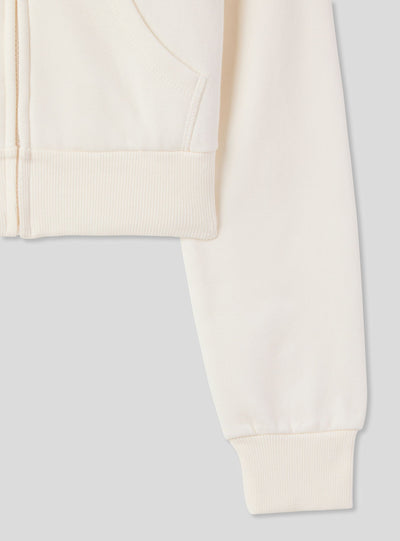 Felpa crop con cappuccio e zip