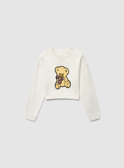 Maglia crop con patch orso