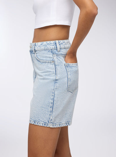 Light denim bermuda shorts