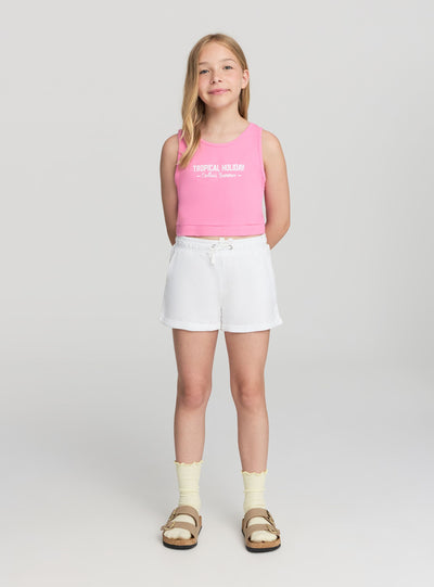 Top crop con scritta