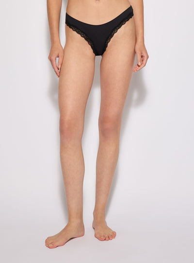 Pack 2 slip brasiliana con bordo in pizzo