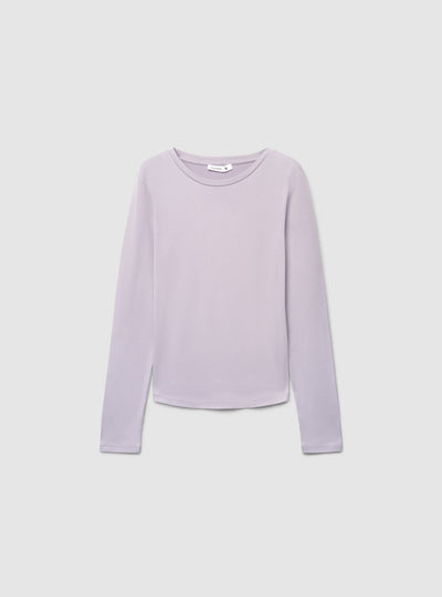 T-shirt manica lunga a tinta unita