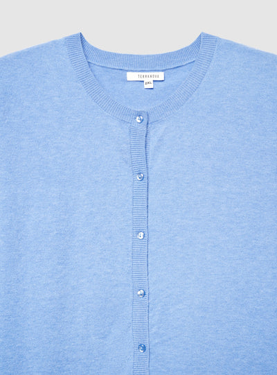 Cardigan con bottoni e scollo tondo