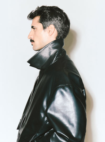 Boxy jacket with shirt collar and large pockets