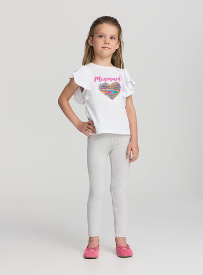 Solid colour stretch jersey leggings