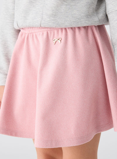 Skater skort with houndstooth pattern