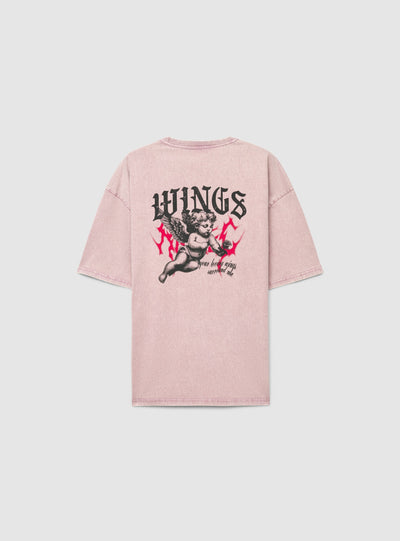 T-shirt Over con stampa angelo