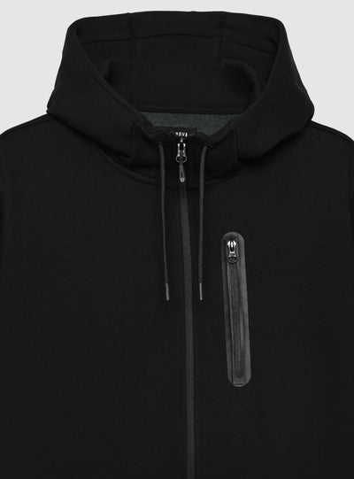 Felpa tecnica con zip e cappuccio