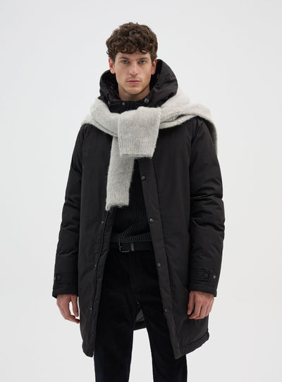 Parka tinta unita con cappuccio