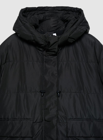 Giubbotto imbottito oversize con cappuccio