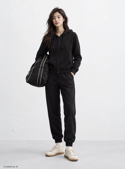 Pantaloni tuta leggeri con polsini e coulisse