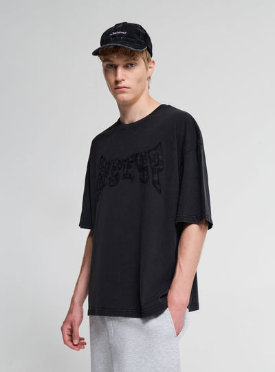 T-shirt boxy con stampa patch