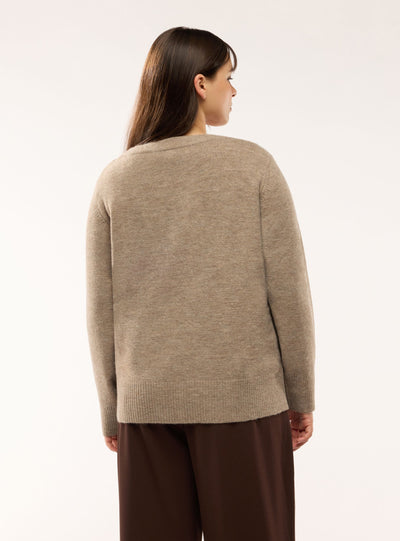 Maglia con scollo a V e bottoni laterali